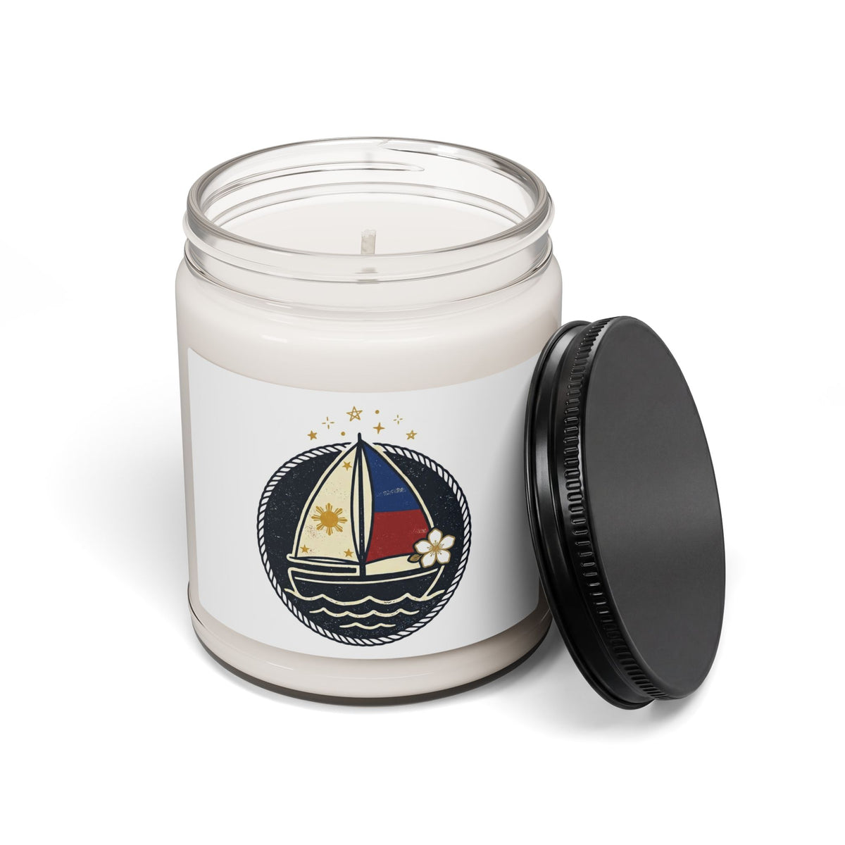 Nostalgic Philippines Sailboat Candle | Soy 9oz, Vintage Flag Colors