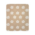 Warm Beige 🟤 Floral Fleece Sherpa Blanket Throw
