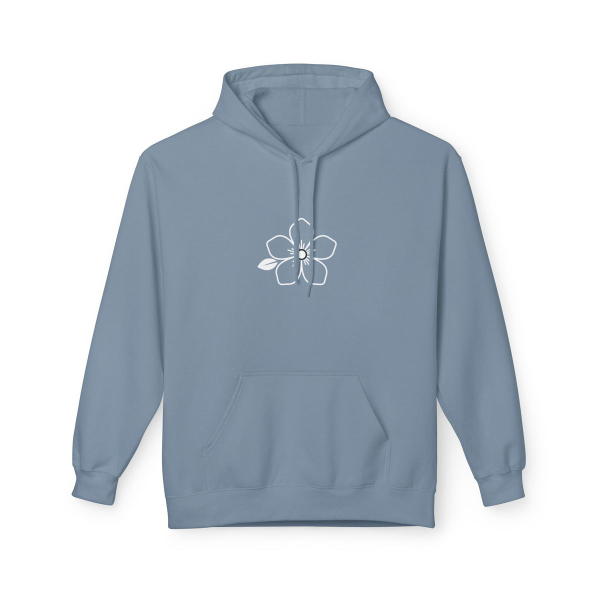 Minimal Hiraya Wear Logo Floral Hoodie – Monochrome Line Art Pullover