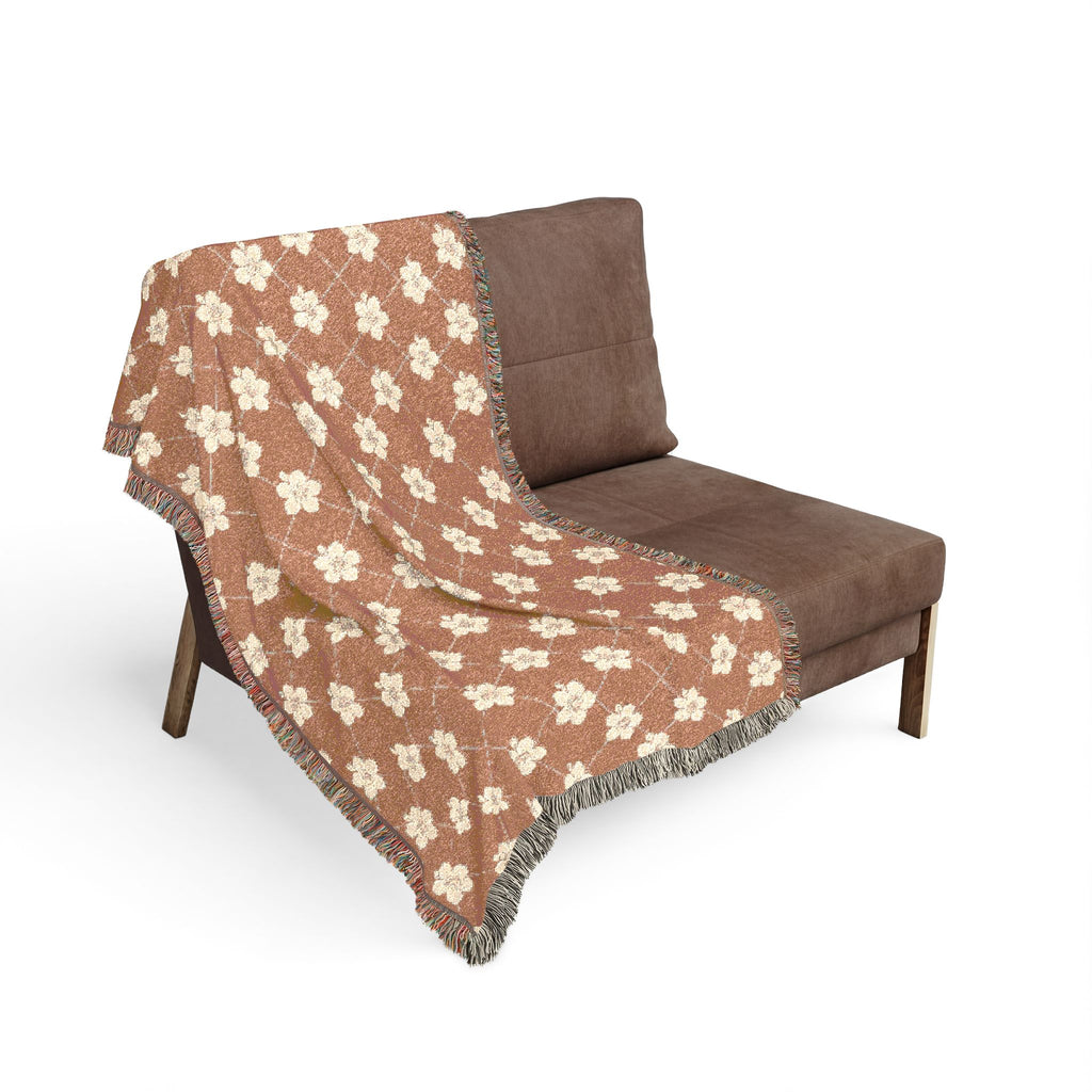 Floral Woven Blanket — Terracotta Clay🏺 Throw