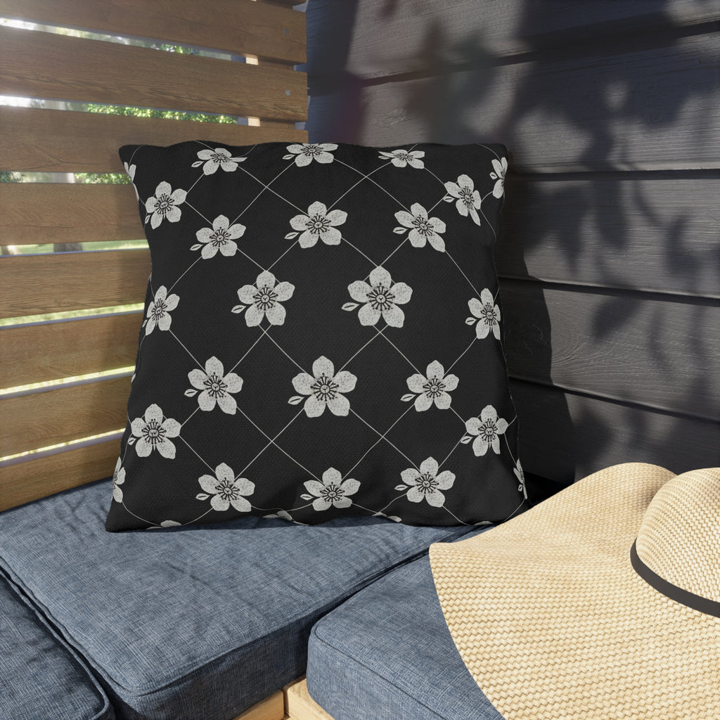 Black & White (Dark) 🖤 Outdoor Pillow