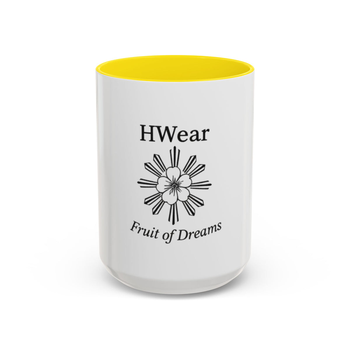 Hiraya Wear “Fruit of Dreams” Accent Coffee Mug — Black Handle & Rim