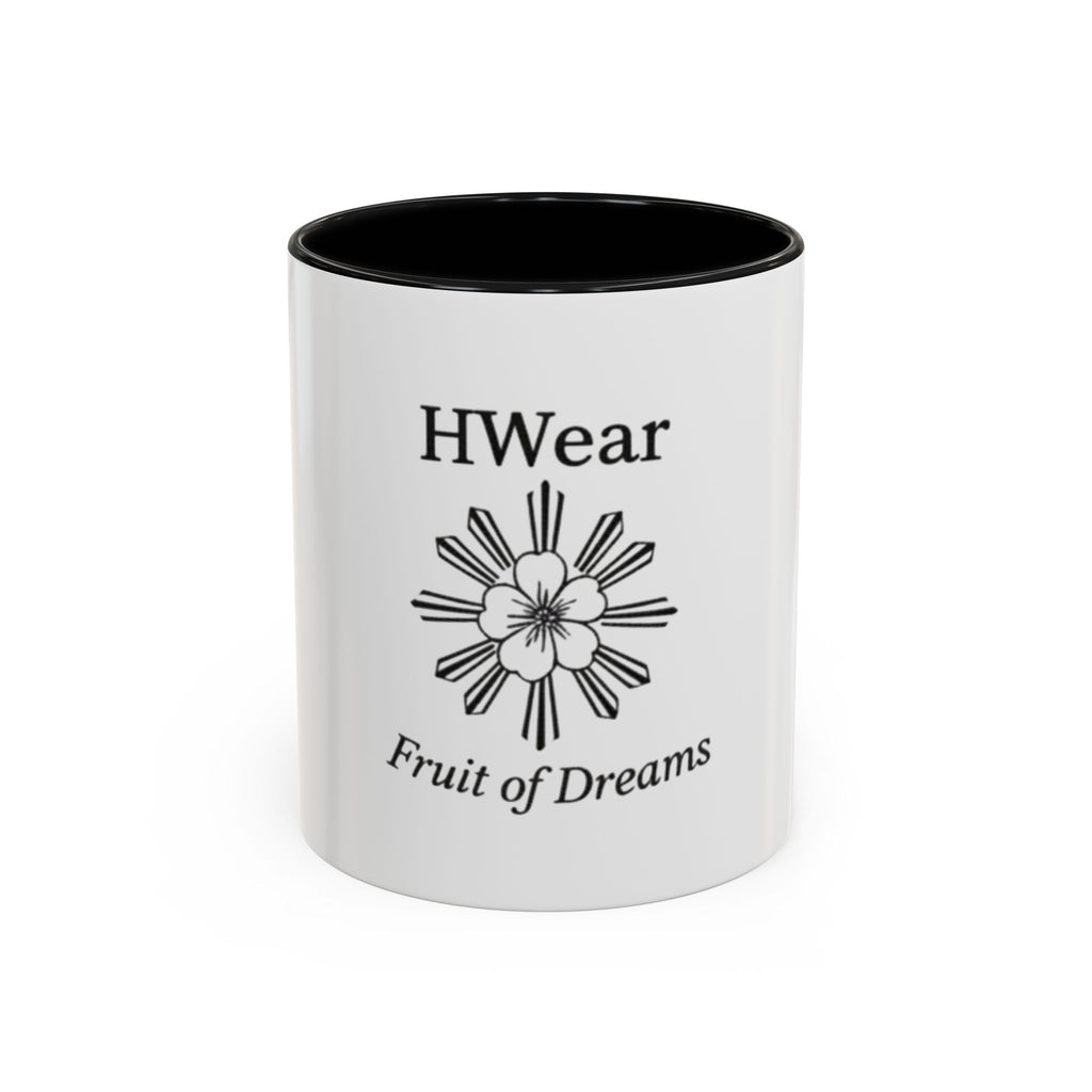 Hiraya Wear “Fruit of Dreams” Accent Coffee Mug — Black Handle & Rim