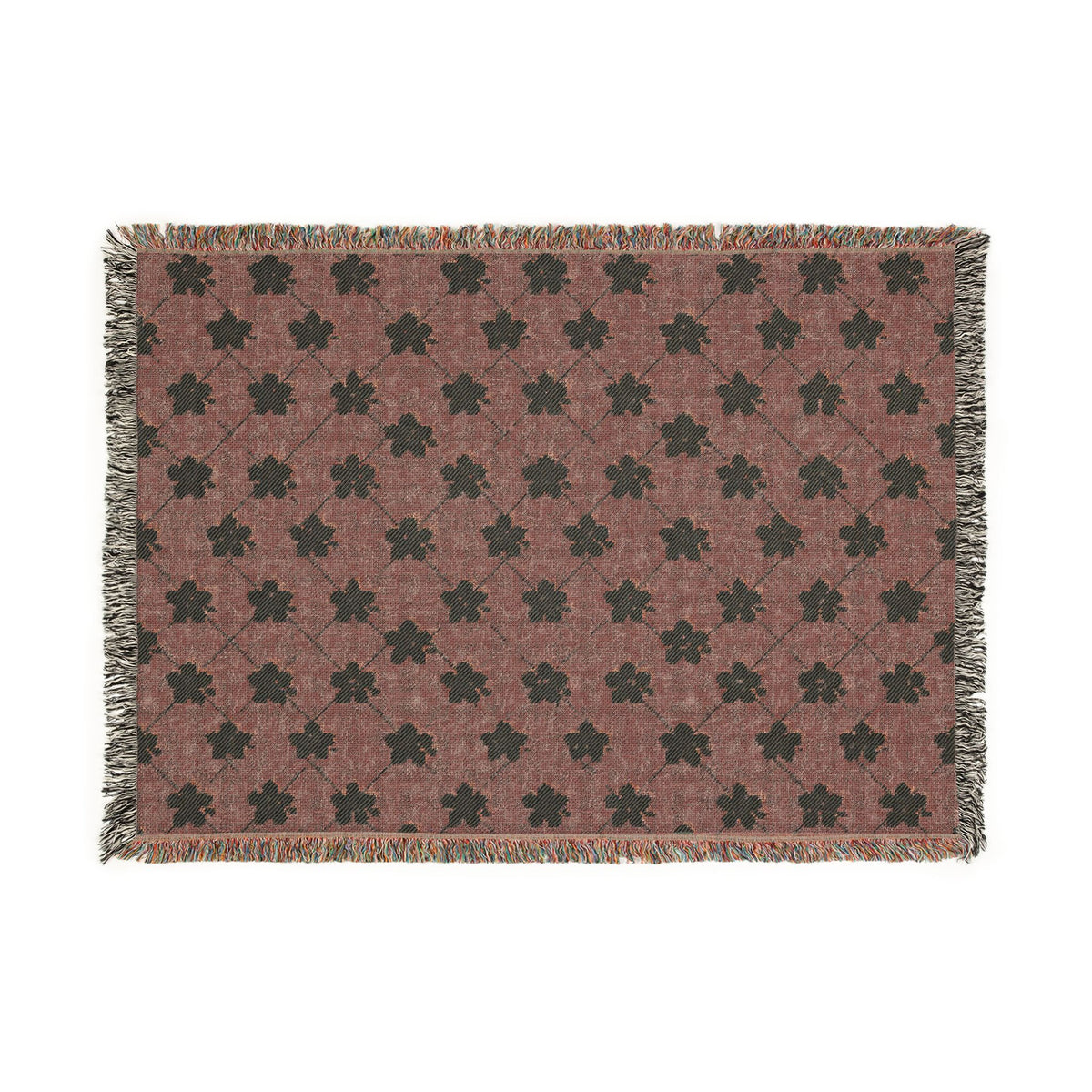 Floral Woven Blanket — Powder Blue☁️ Throw