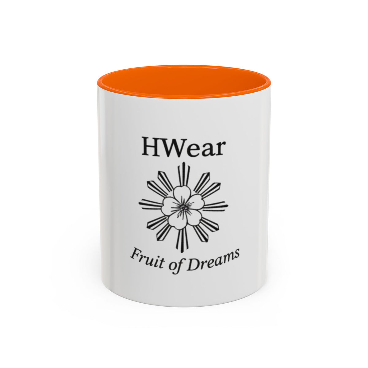 Hiraya Wear “Fruit of Dreams” Accent Coffee Mug — Black Handle & Rim
