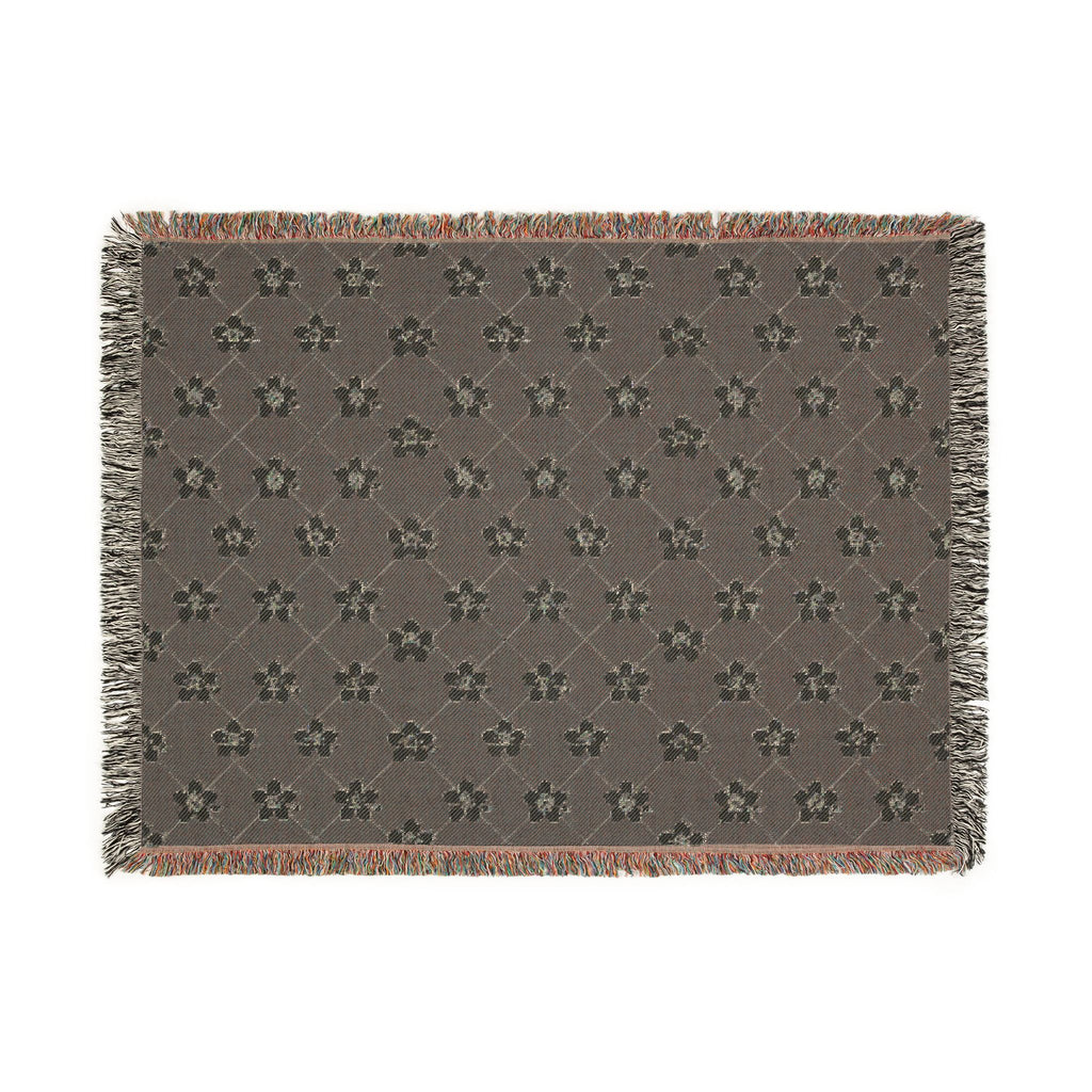 Floral Woven Blanket — Deep Plum 🍇 Throw