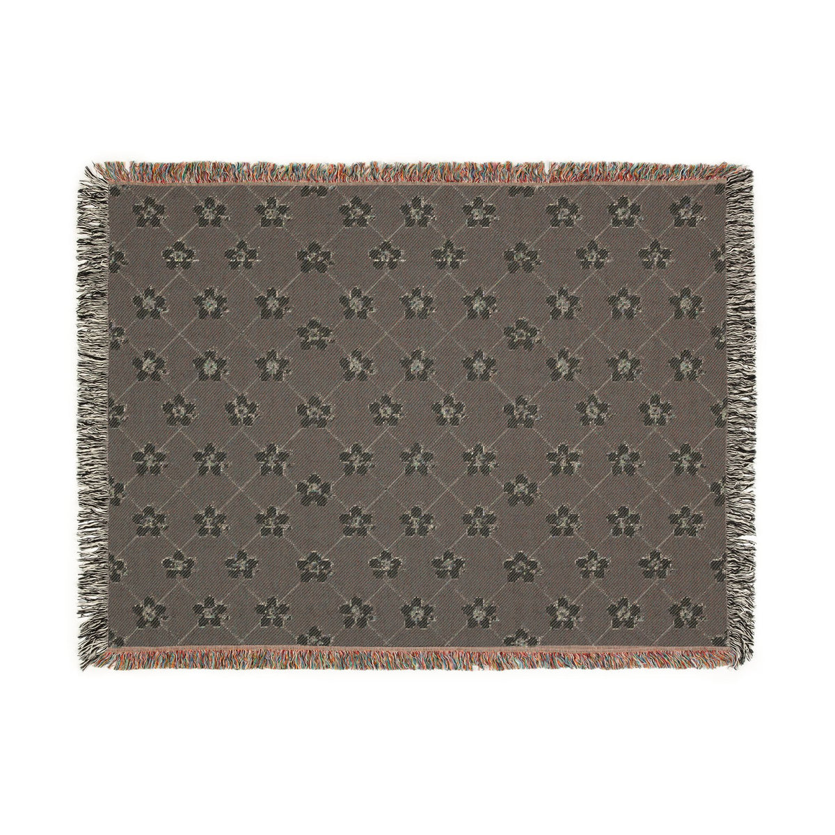 Floral Woven Blanket — Deep Plum 🍇 Throw