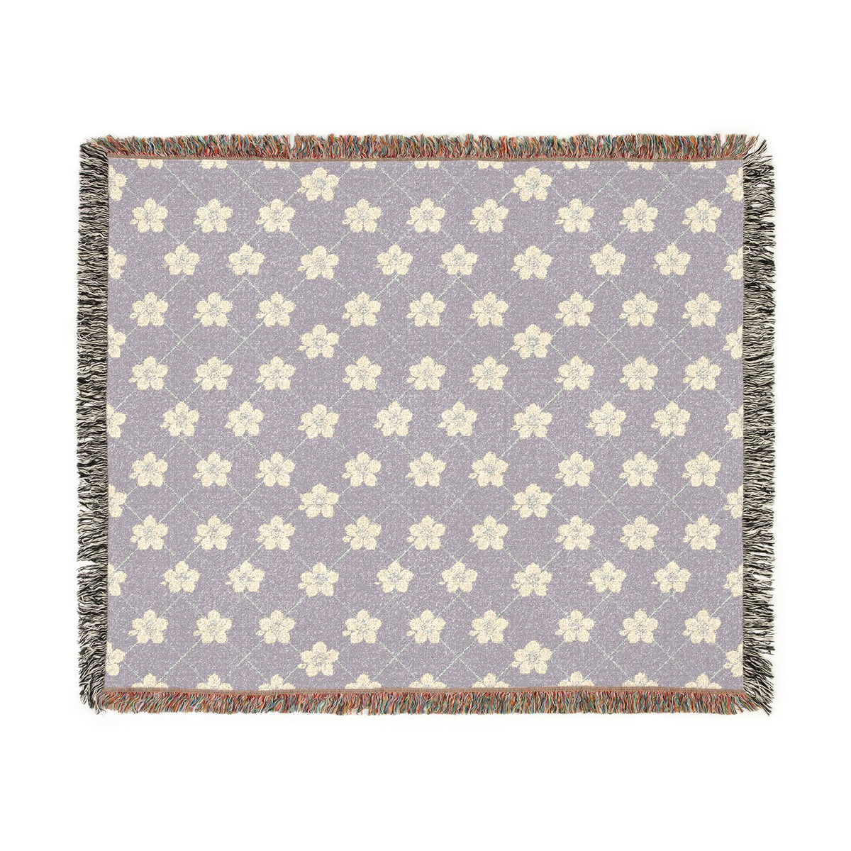 Floral Woven Blanket — Soft Lavender 💜 Throw