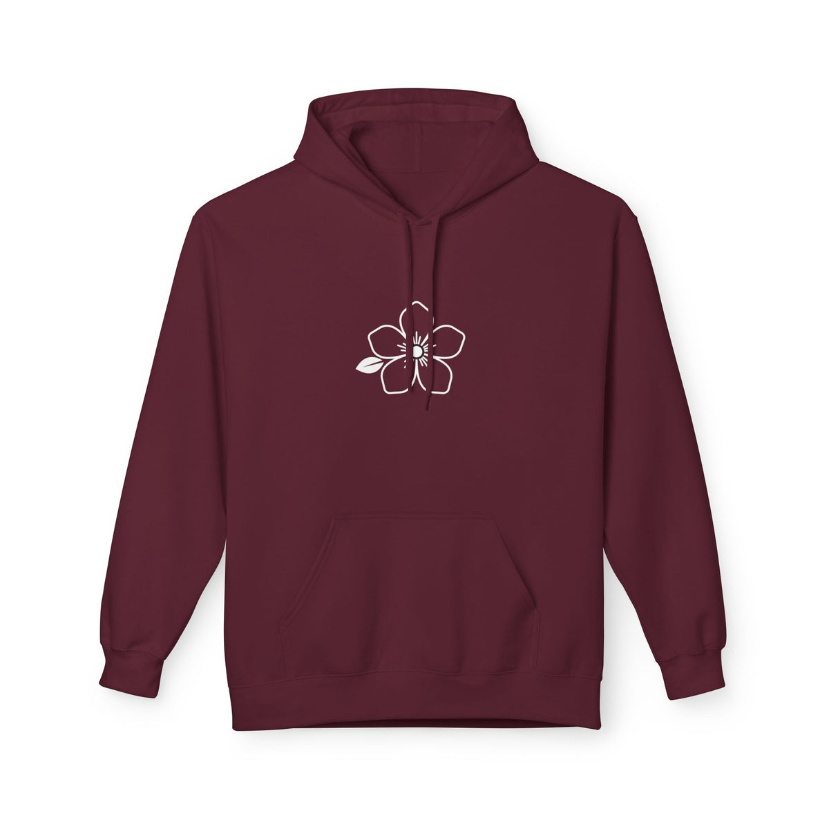 Minimal Hiraya Wear Logo Floral Hoodie – Monochrome Line Art Pullover