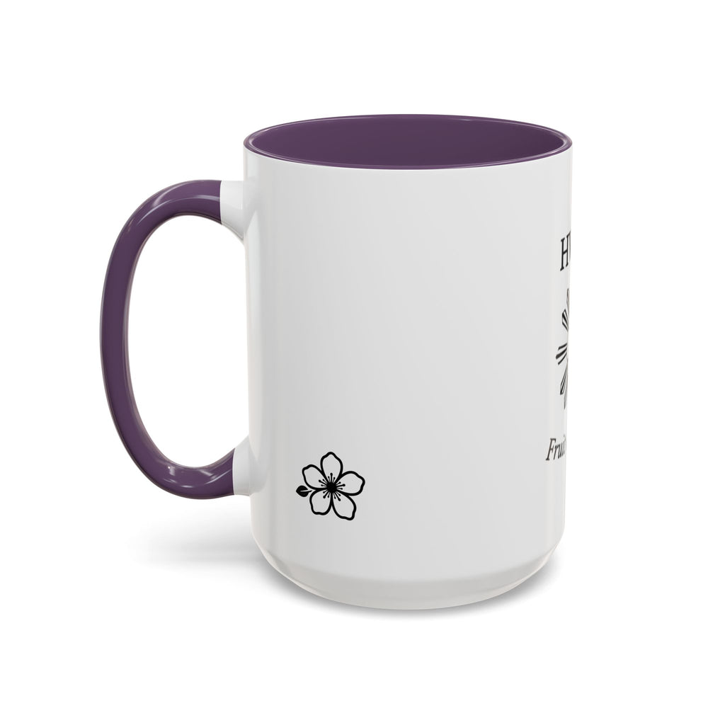 Hiraya Wear “Fruit of Dreams” Accent Coffee Mug — Black Handle & Rim