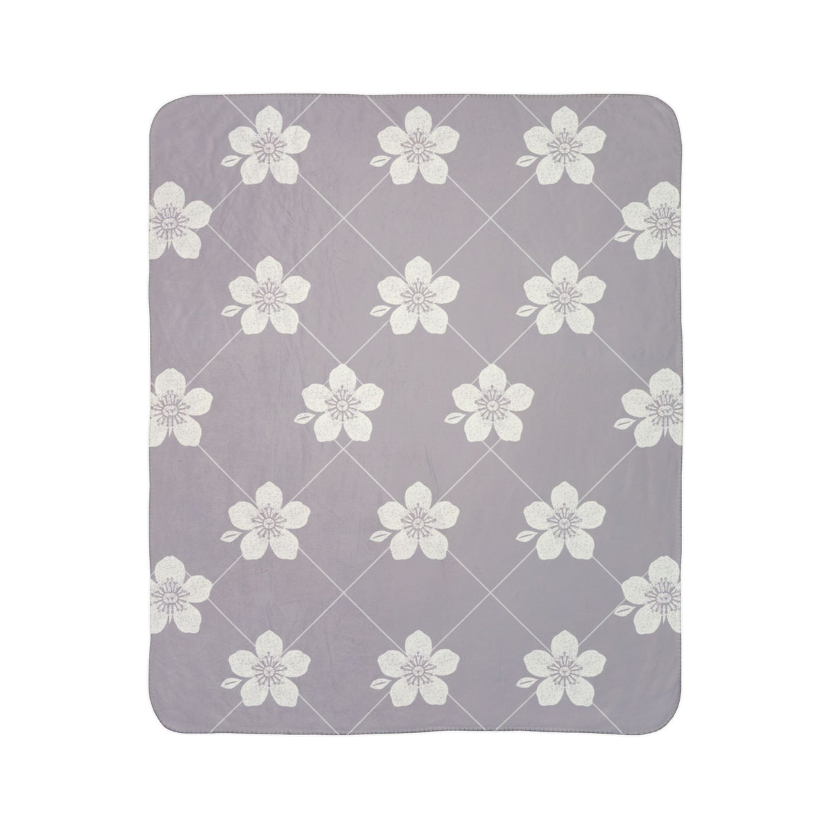 Soft Lavender 💜 Floral Fleece Sherpa Blanket Throw