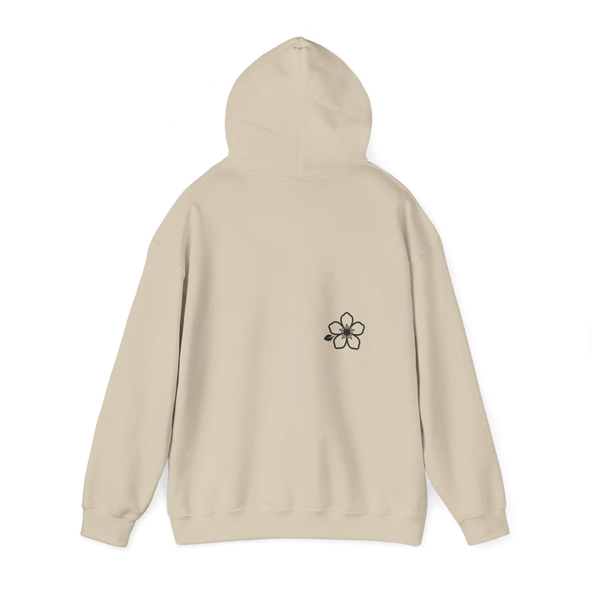 Minimal Floral Logo Hoodie — HIRAYA WEAR Cozy White Pullover