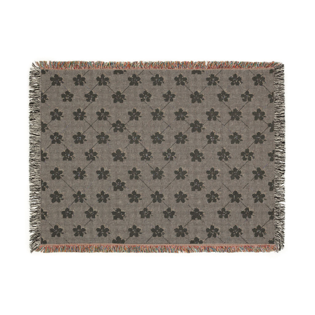 Floral Woven Blanket — Cool Gray 🩶 Throw