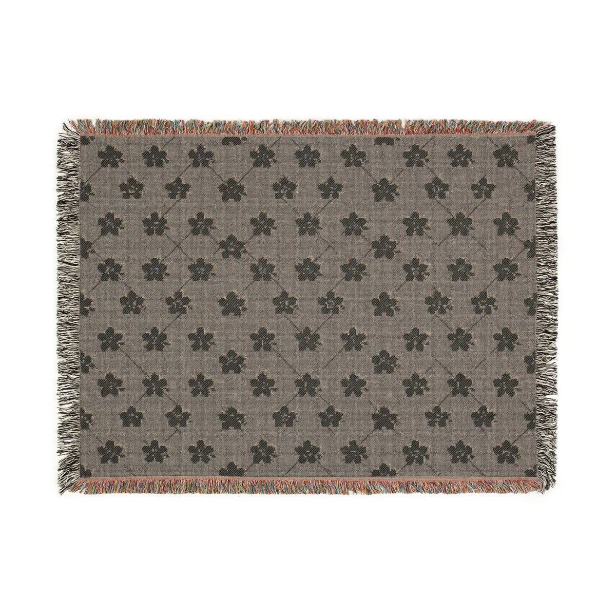 Floral Woven Blanket — Cool Gray 🩶 Throw