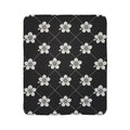 Black & White (Dark) 🖤 Floral Fleece Sherpa Blanket Throw
