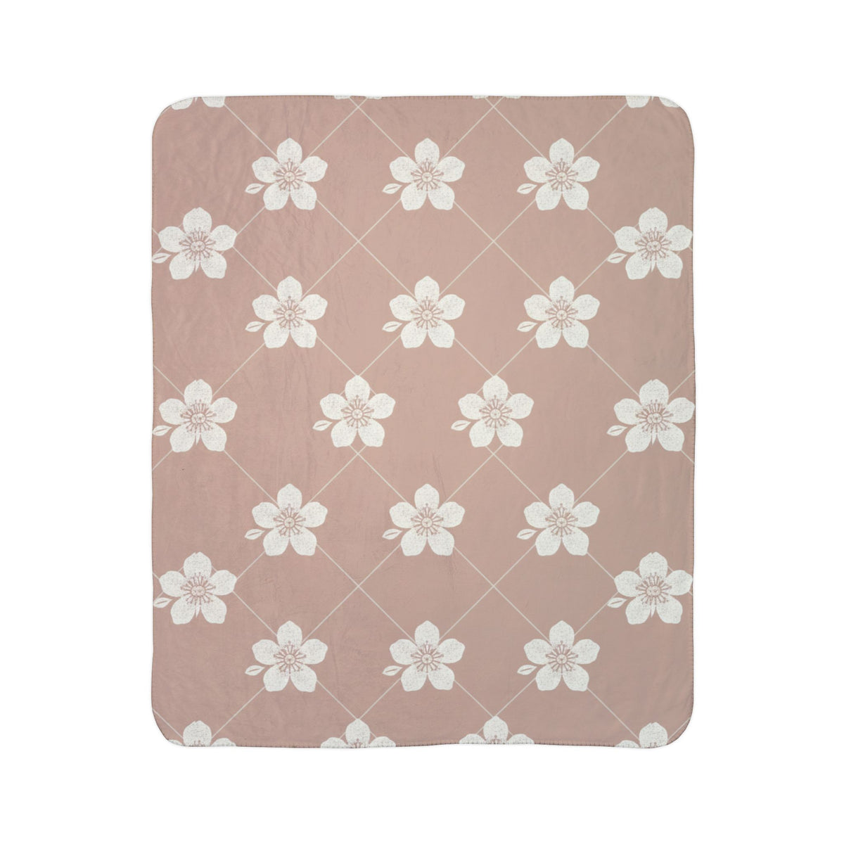 Dusty Blush Pink 🌸 Floral Fleece Sherpa Blanket Throw