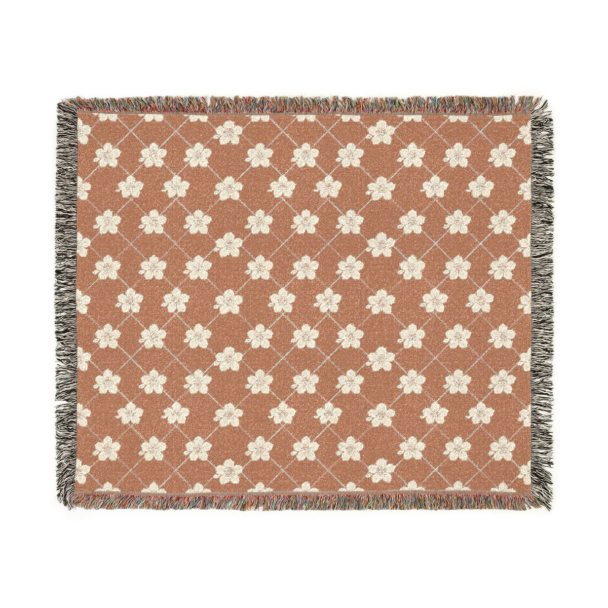 Floral Woven Blanket — Terracotta Clay🏺 Throw