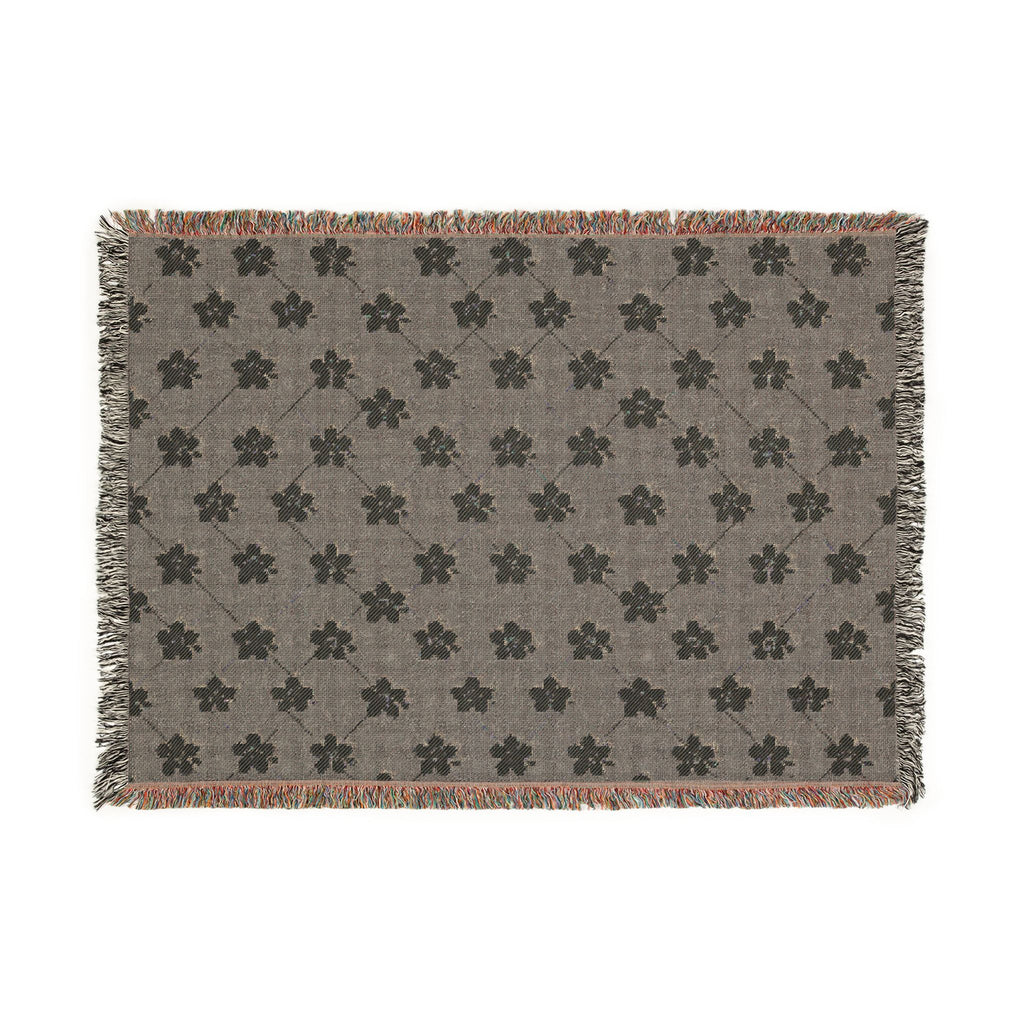 Floral Woven Blanket — Cool Gray 🩶 Throw