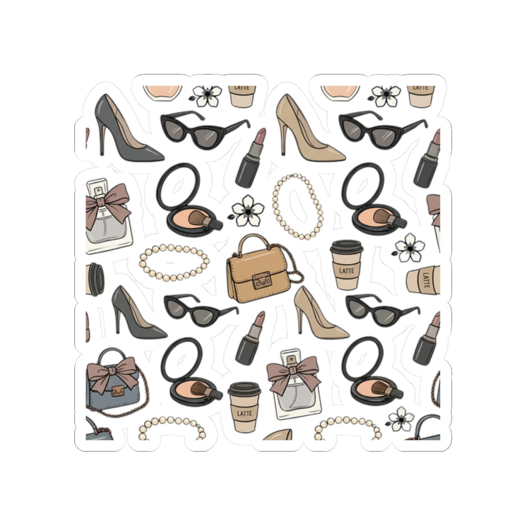 Fashion Accessories Pattern Kiss-Cut Stickers | Fashion World