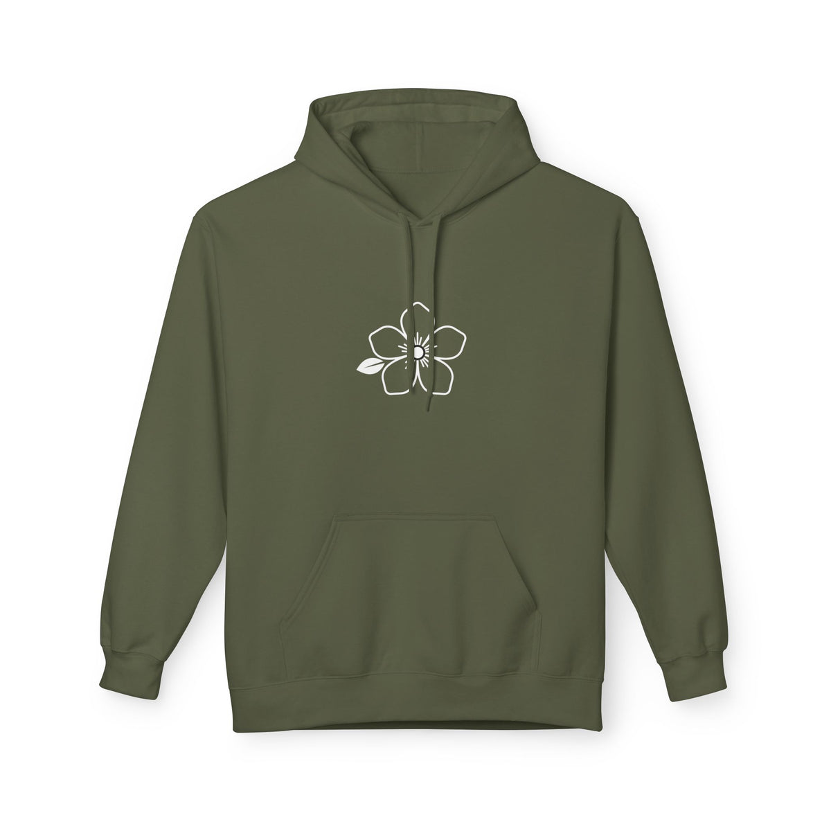 Minimal Hiraya Wear Logo Floral Hoodie – Monochrome Line Art Pullover