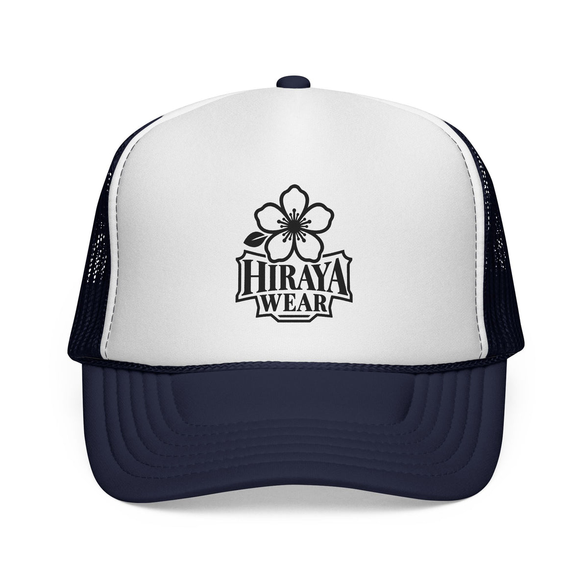 Trucker Cap — Vintage Floral Emblem "Hiraya Wear" Logo Mesh Hat