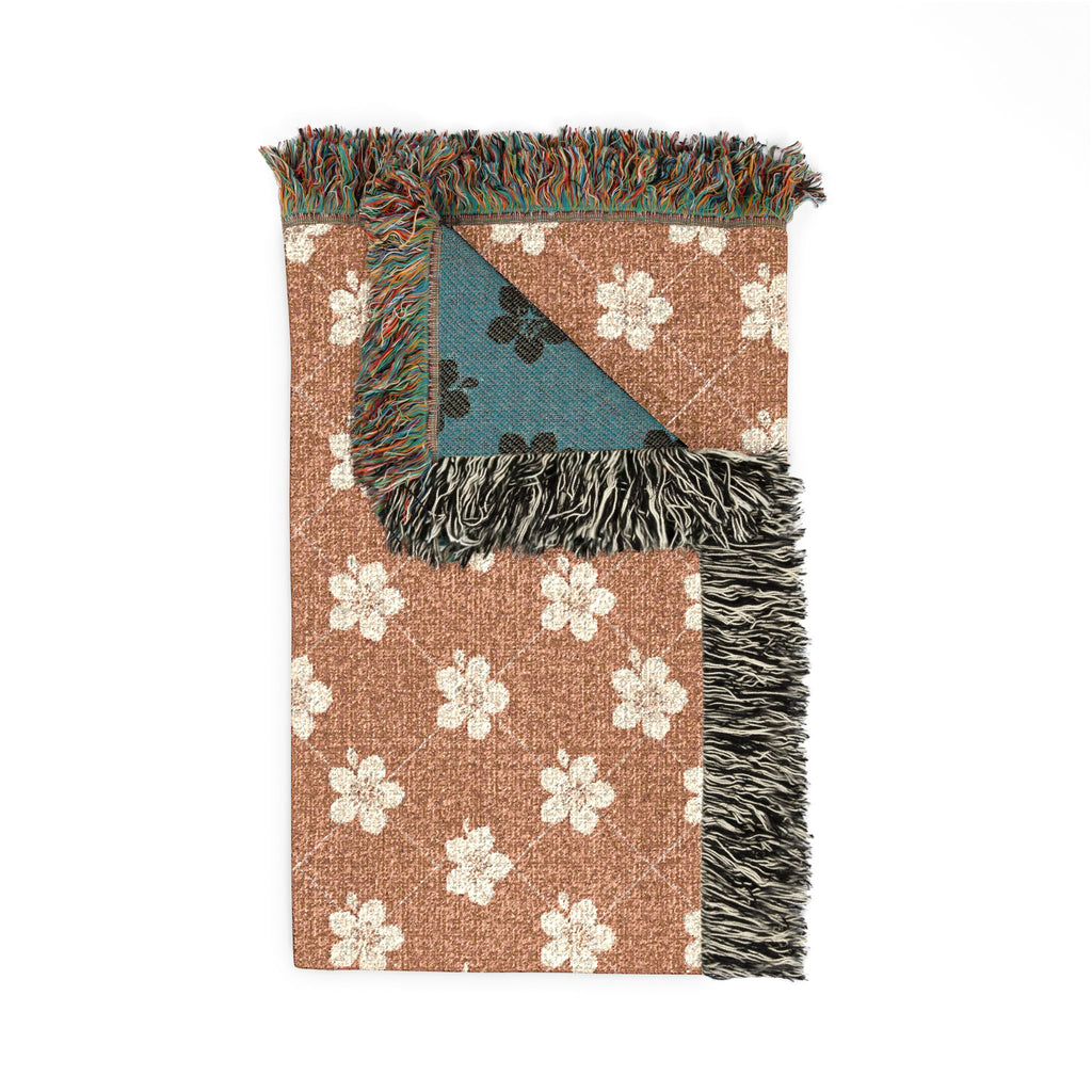 Floral Woven Blanket — Terracotta Clay🏺 Throw