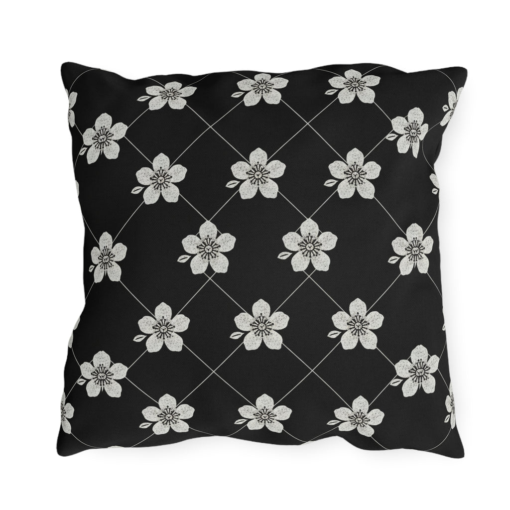 Black & White (Dark) 🖤 Outdoor Pillow