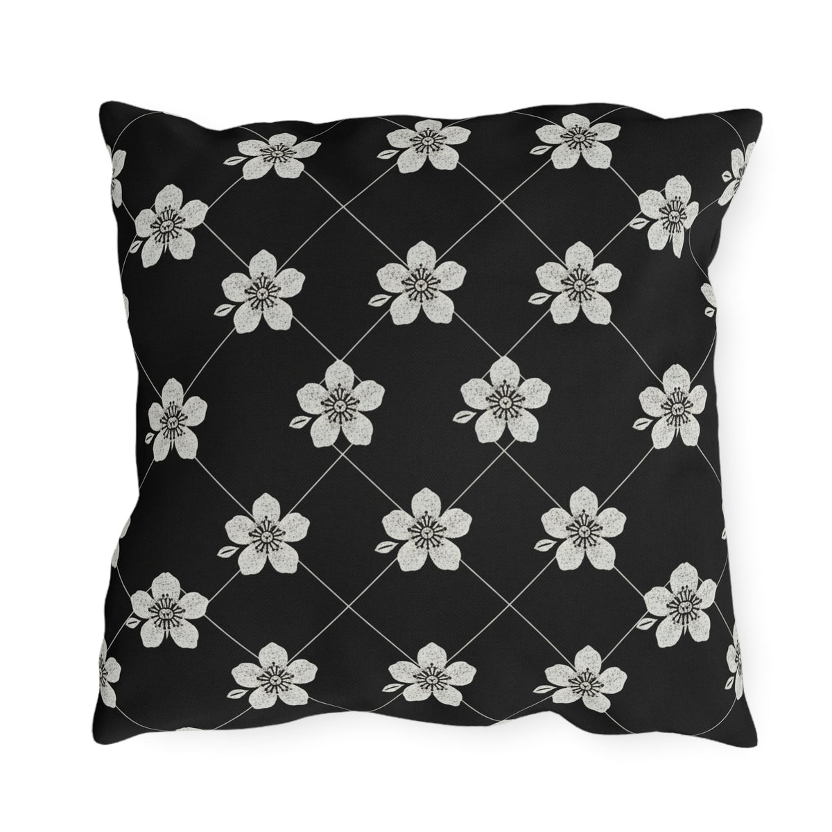 Black & White (Dark) 🖤 Outdoor Pillow