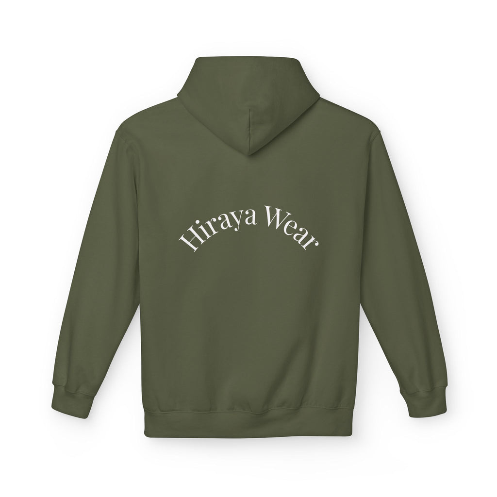 Minimal Hiraya Wear Logo Floral Hoodie – Monochrome Line Art Pullover