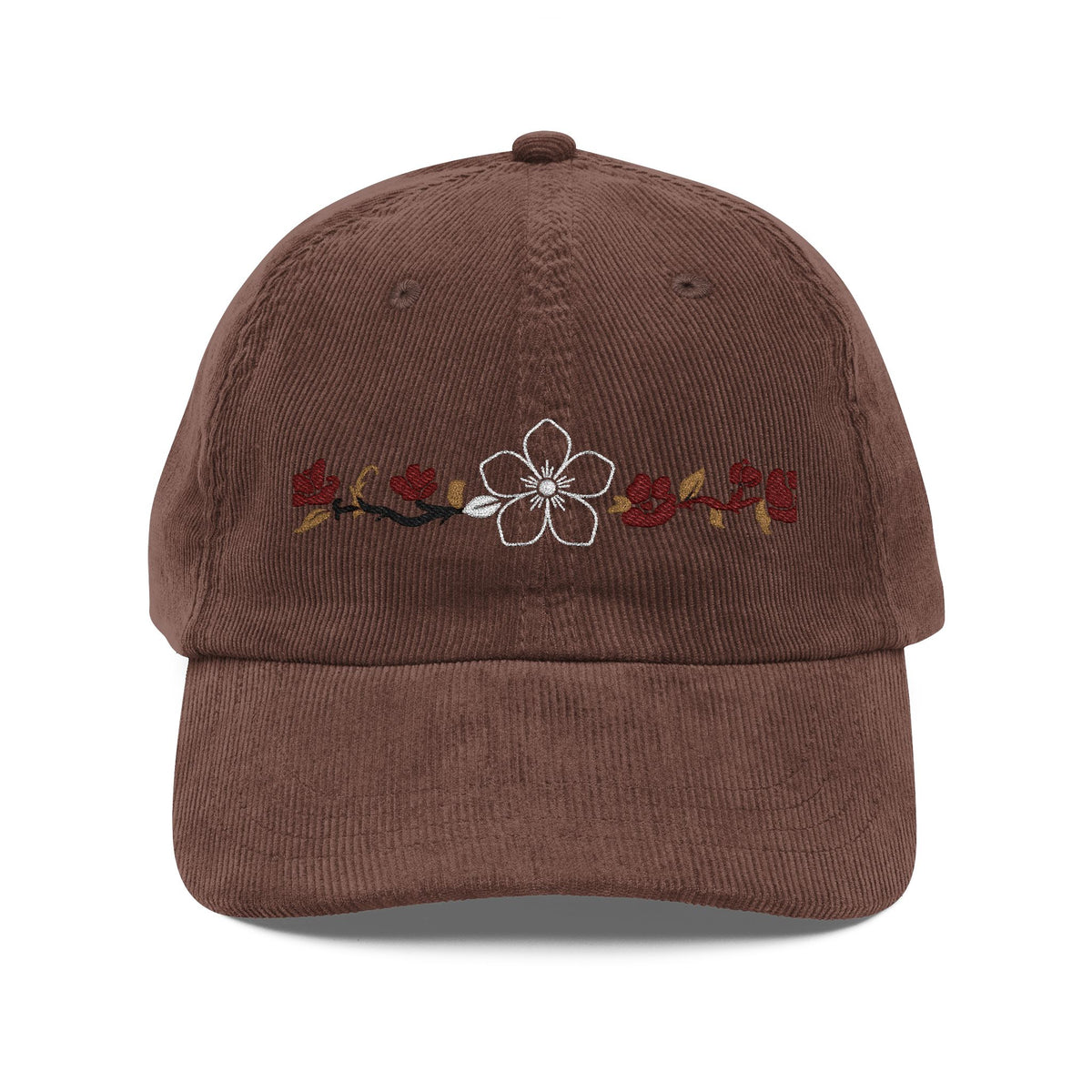 Embroidered Corduroy Hiraya Wear Floral Cap