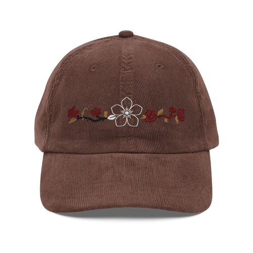 Embroidered Corduroy Hiraya Wear Floral Cap