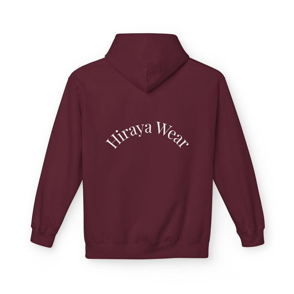 Minimal Hiraya Wear Logo Floral Hoodie – Monochrome Line Art Pullover
