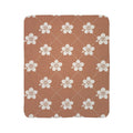 Terracotta Clay 🏺 Floral Fleece Sherpa Blanket Throw