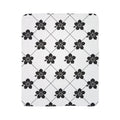 Black & White (Light) 🤍 Floral Fleece Sherpa Blanket Throw
