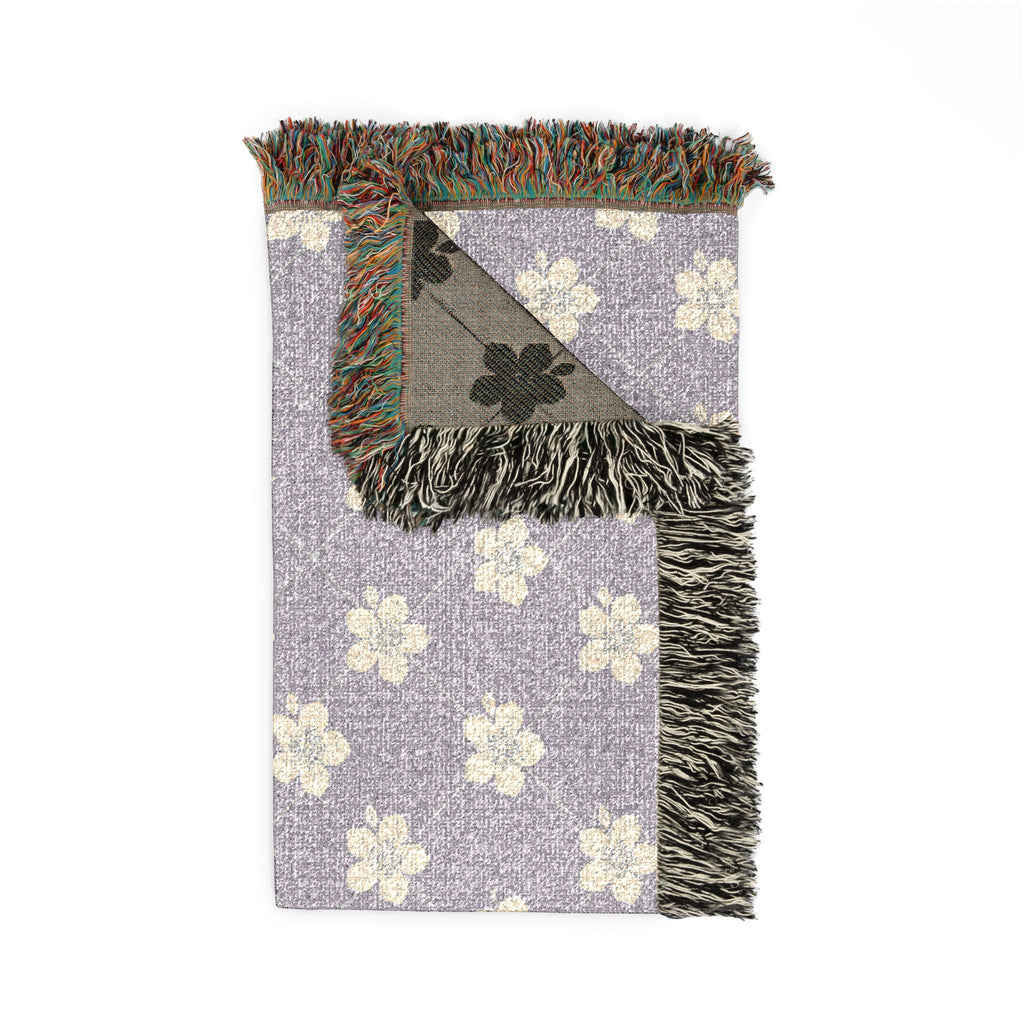 Floral Woven Blanket — Soft Lavender 💜 Throw