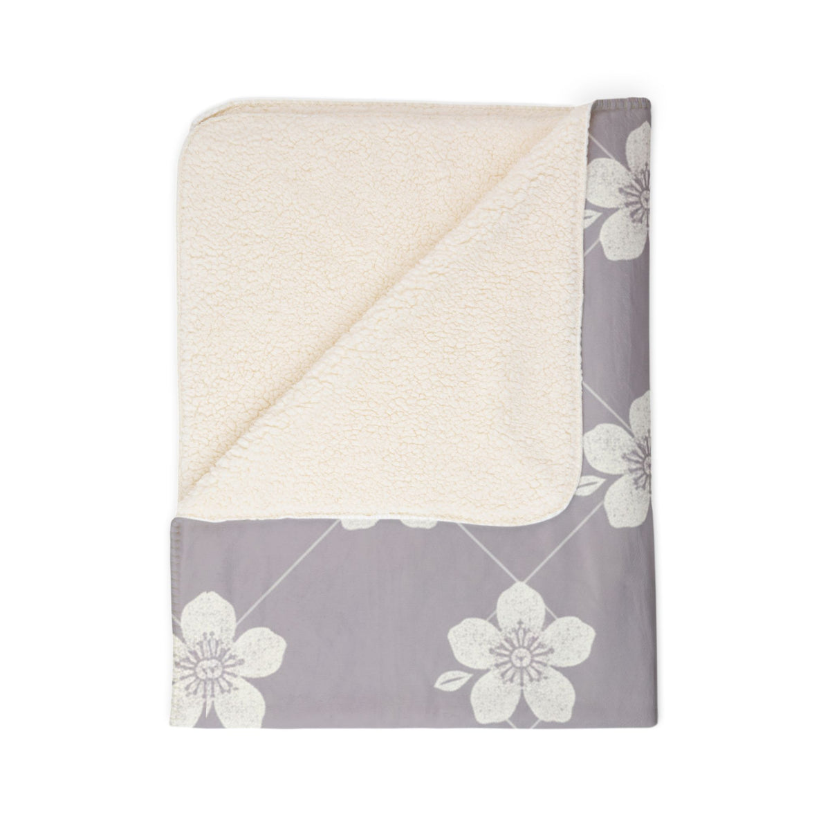 Soft Lavender 💜 Floral Fleece Sherpa Blanket Throw