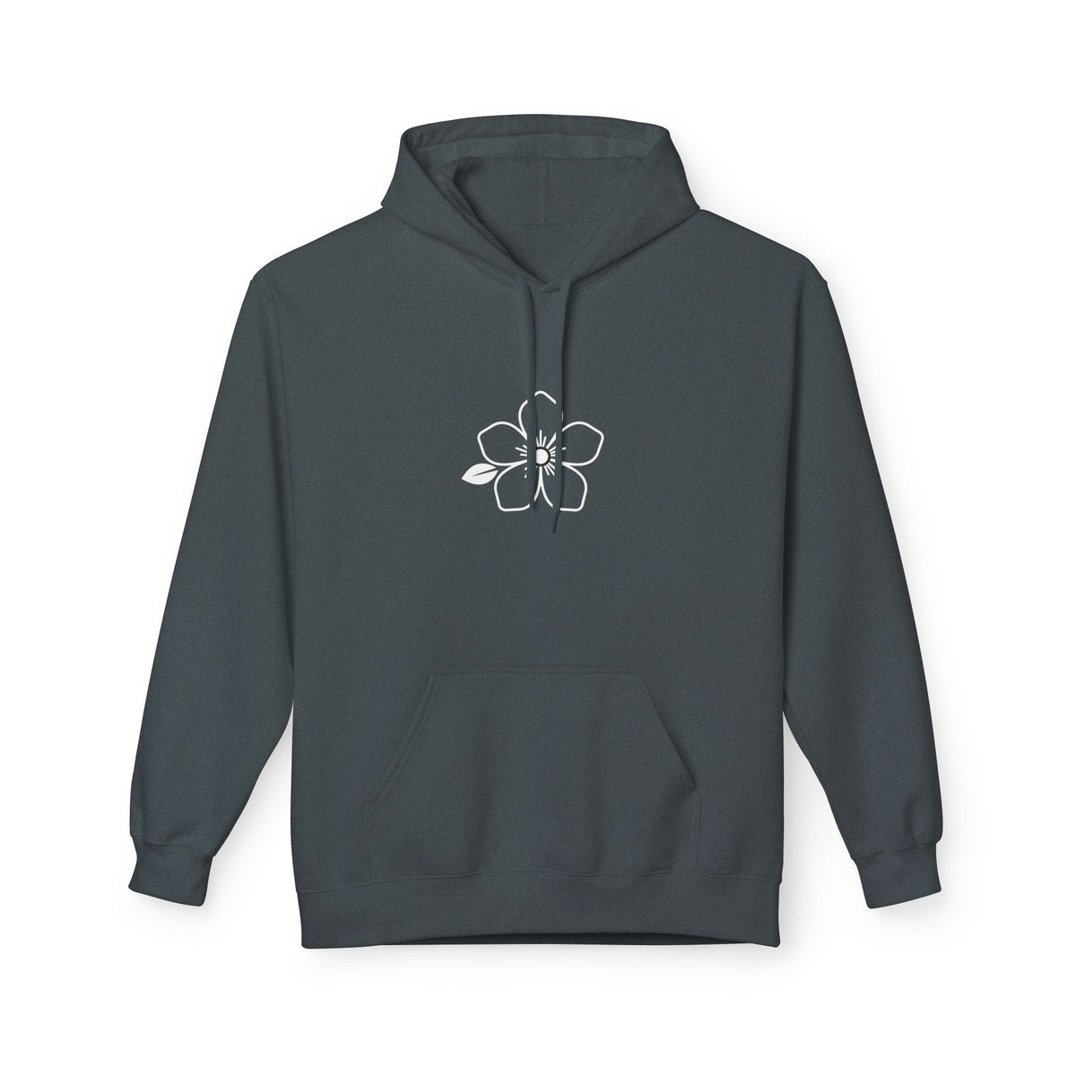 Minimal Hiraya Wear Logo Floral Hoodie – Monochrome Line Art Pullover