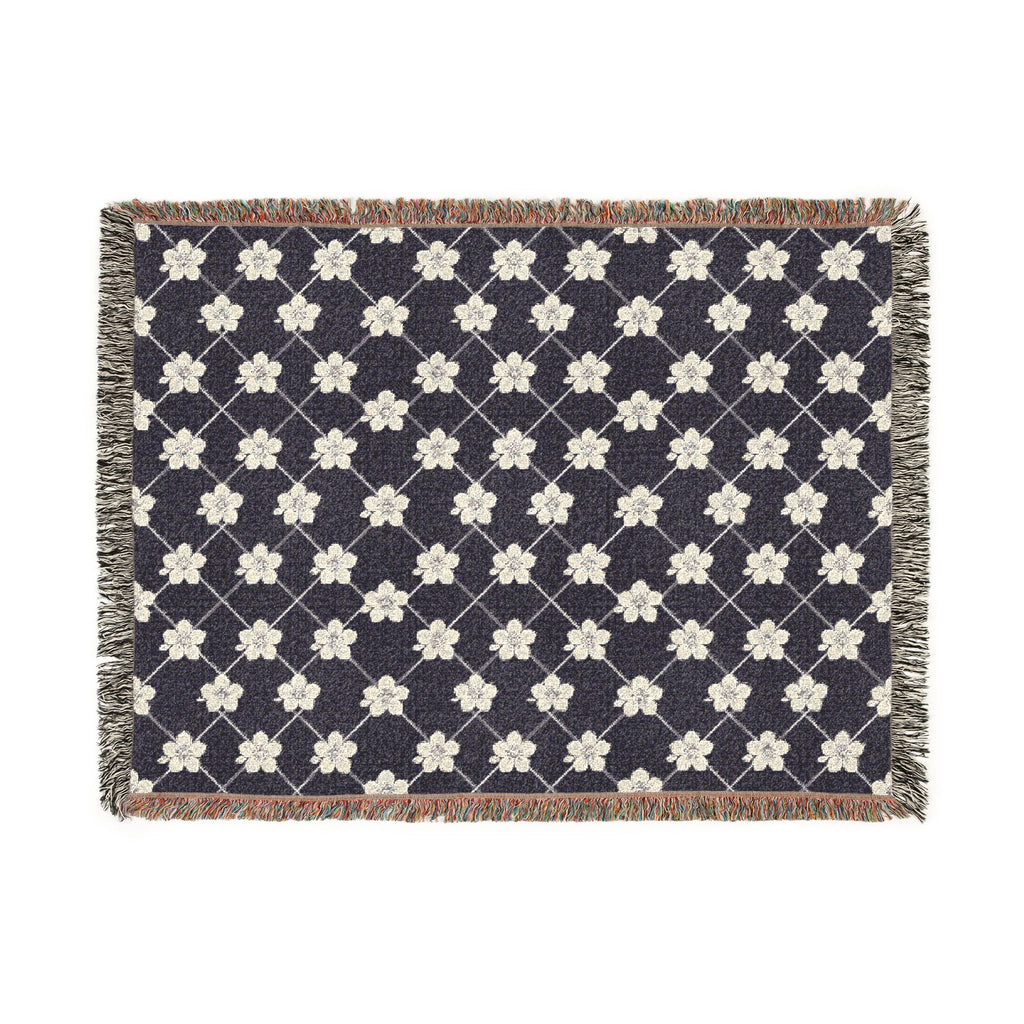 Floral Woven Blanket — Deep Plum 🍇 Throw