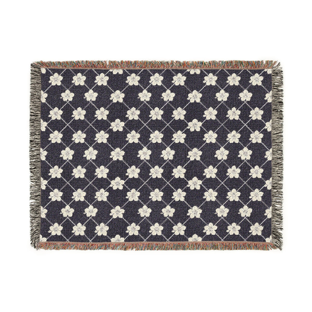 Floral Woven Blanket — Deep Plum 🍇 Throw