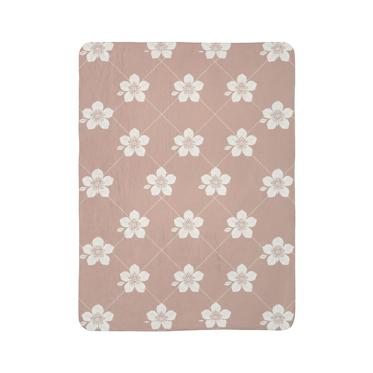 Dusty Blush Pink 🌸 Floral Fleece Sherpa Blanket Throw