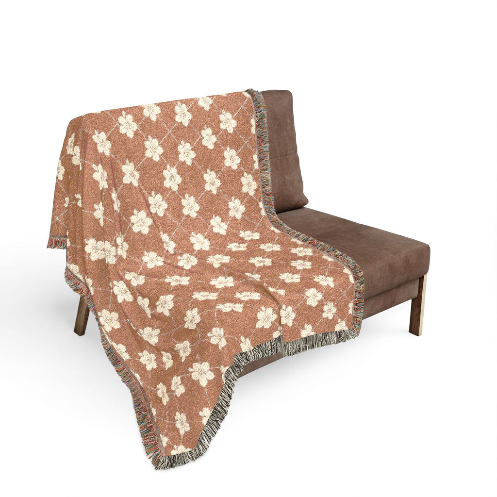 Floral Woven Blanket — Terracotta Clay🏺 Throw