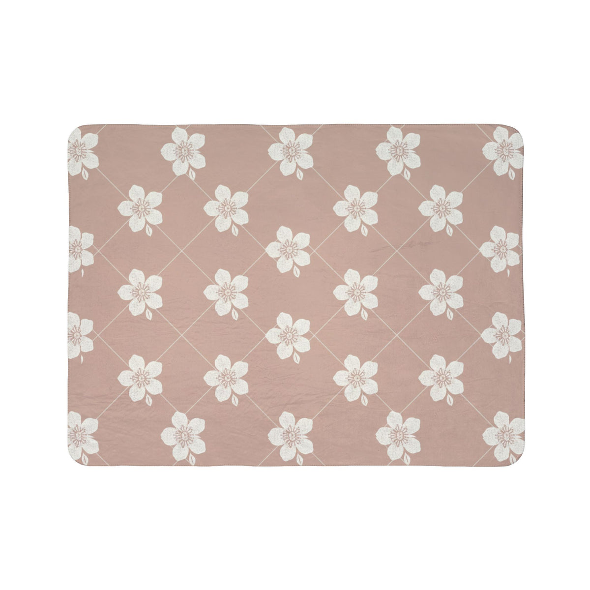 Dusty Blush Pink 🌸 Floral Fleece Sherpa Blanket Throw