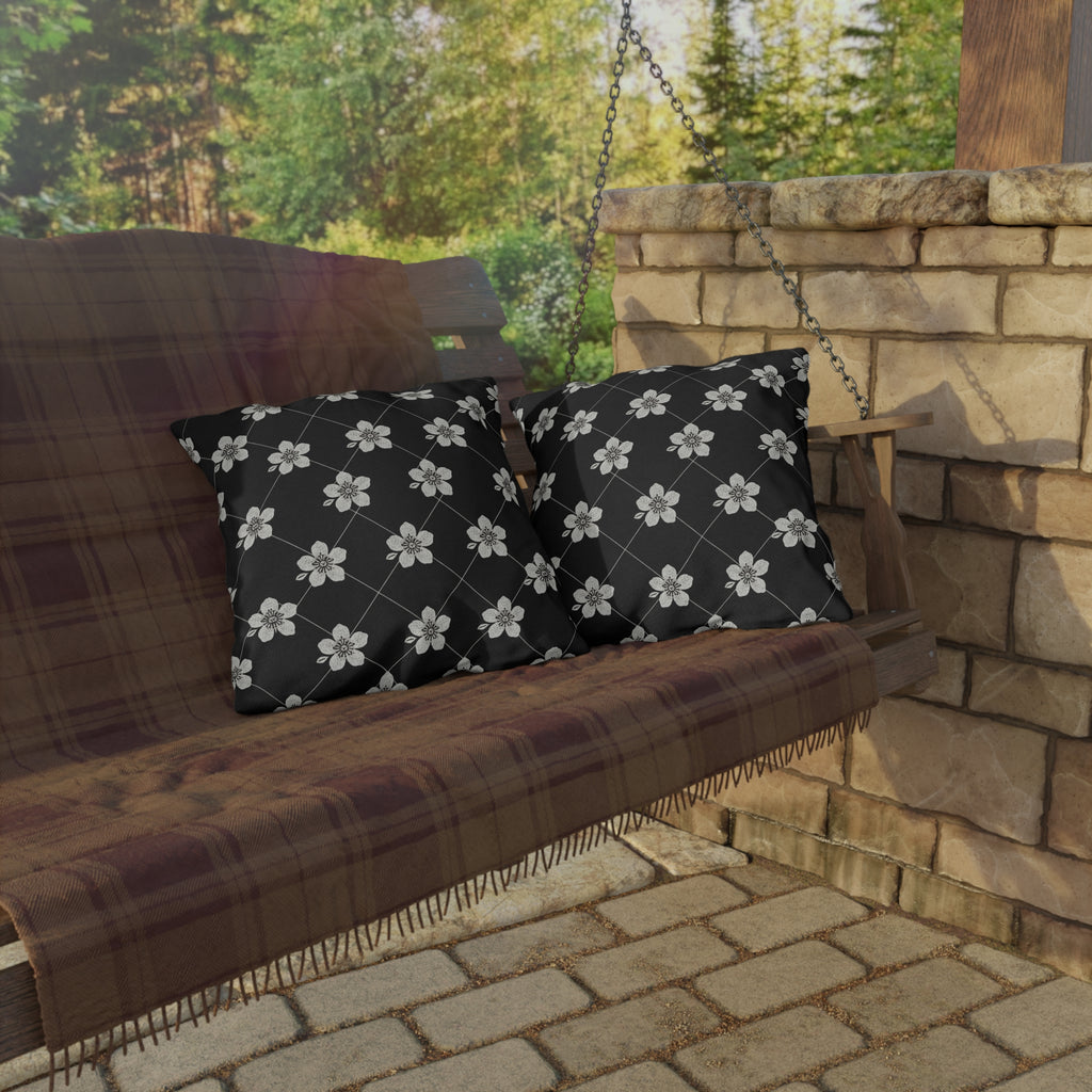 Black & White (Dark) 🖤 Outdoor Pillow