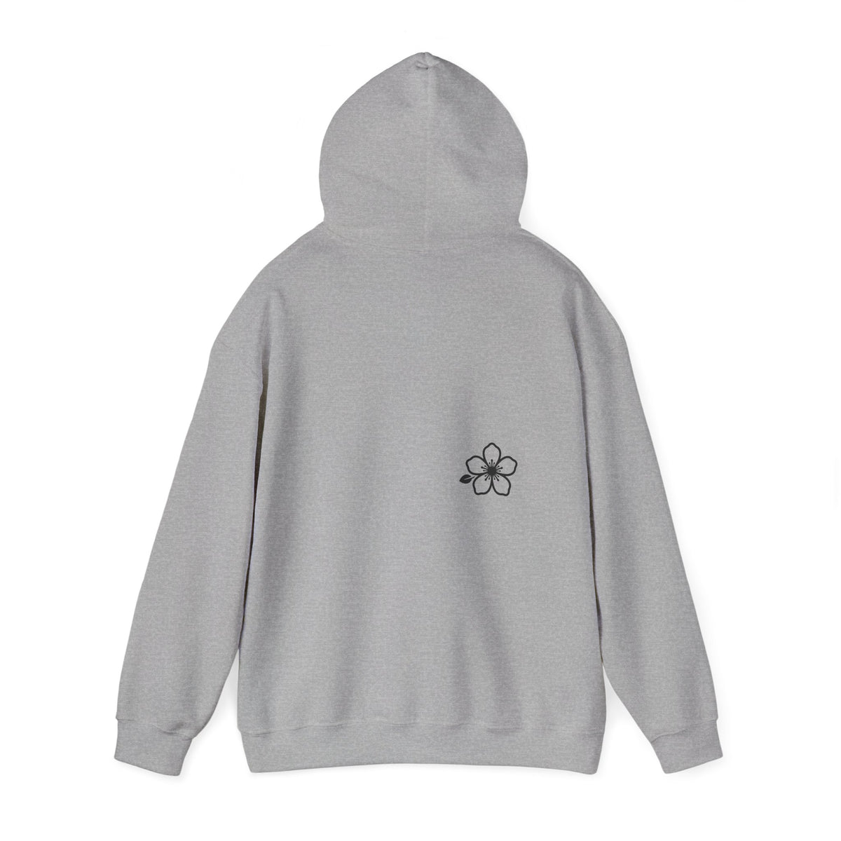 Minimal Floral Logo Hoodie — HIRAYA WEAR Cozy White Pullover
