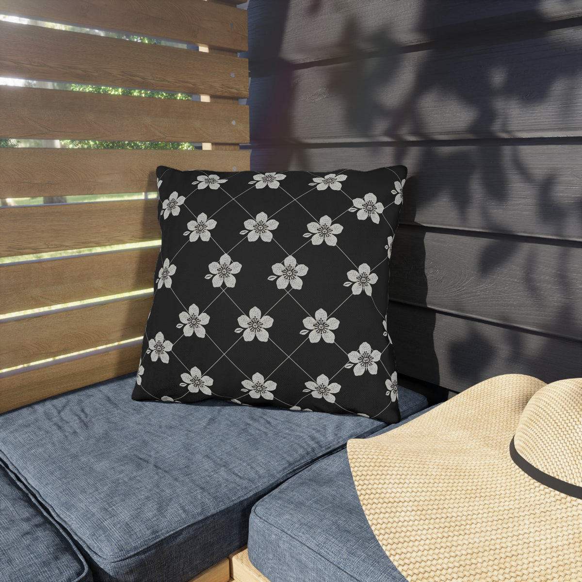 Black & White (Dark) 🖤 Outdoor Pillow