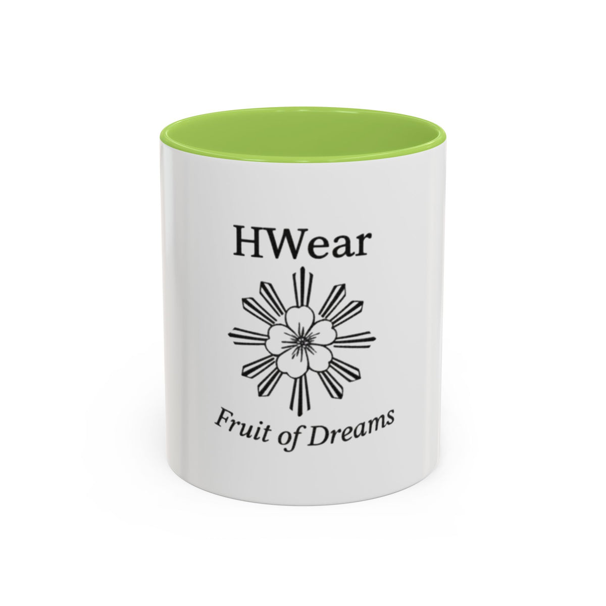 Hiraya Wear “Fruit of Dreams” Accent Coffee Mug — Black Handle & Rim