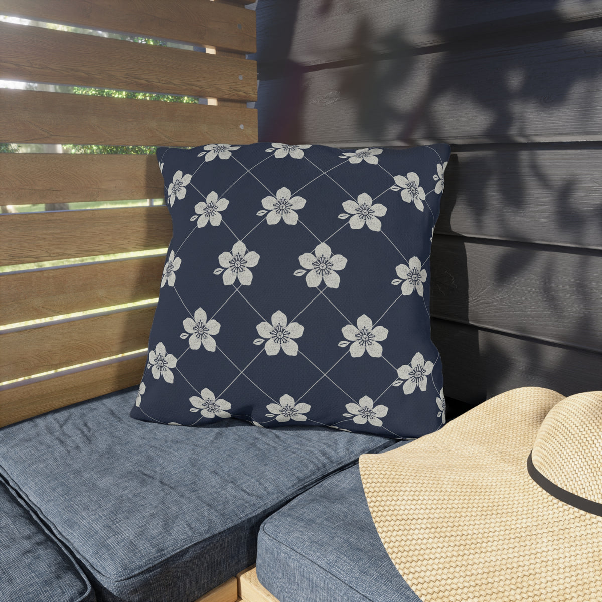 Navy Blue 🌊 Outdoor Pillow