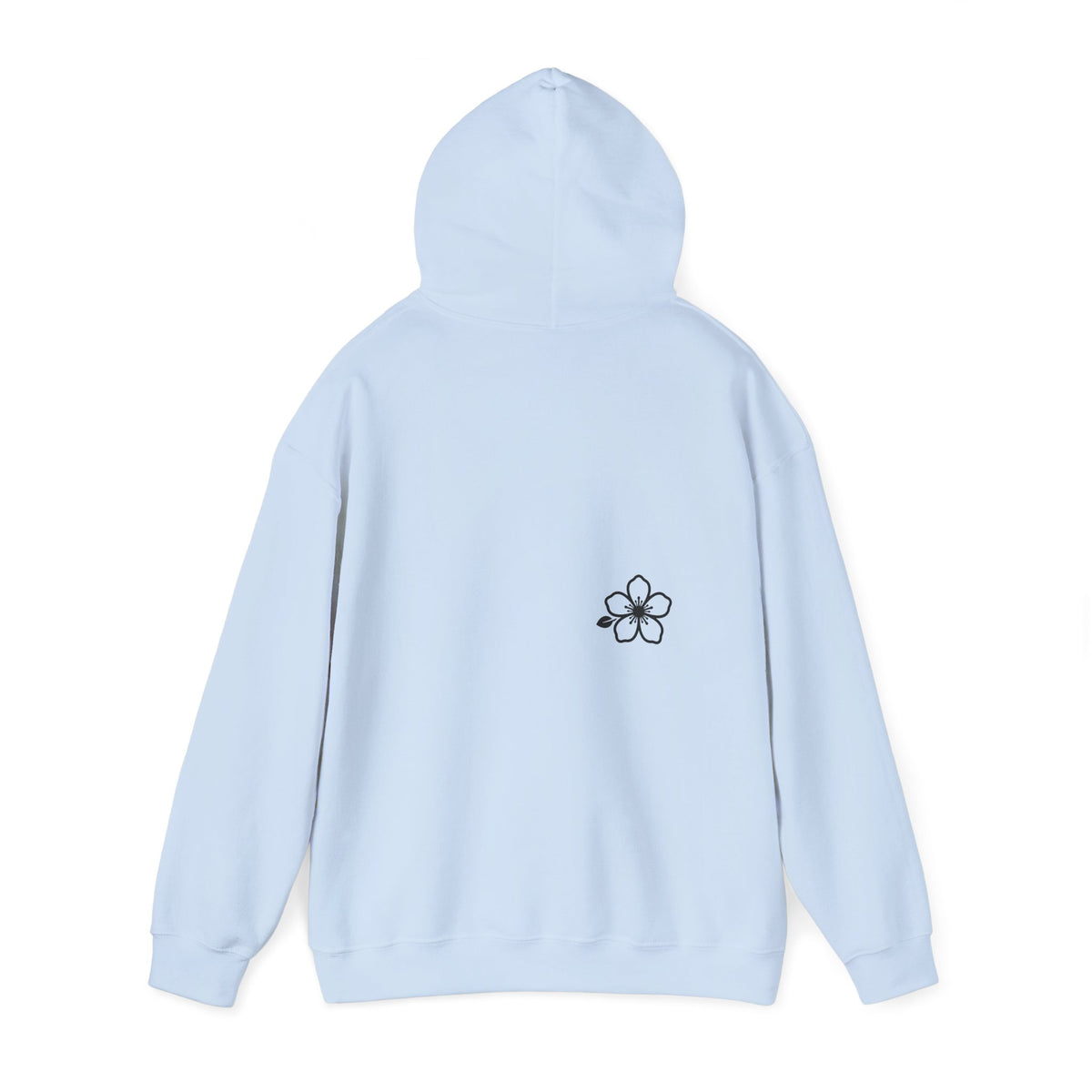 Minimal Floral Logo Hoodie — HIRAYA WEAR Cozy White Pullover