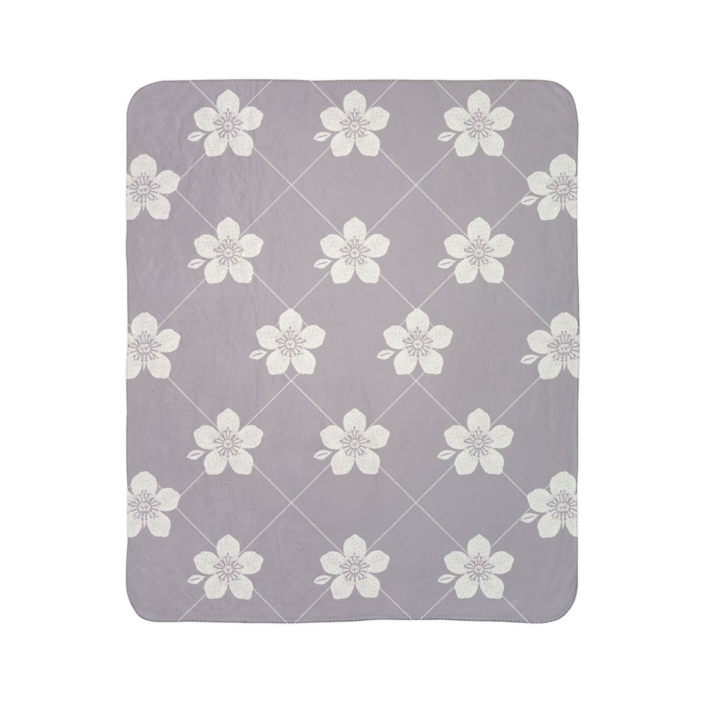 Soft Lavender 💜 Floral Fleece Sherpa Blanket Throw