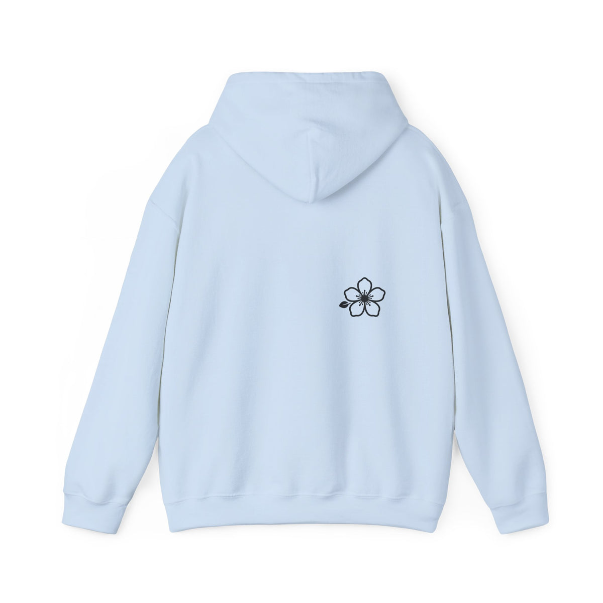 Minimal Floral Logo Hoodie — HIRAYA WEAR Cozy White Pullover